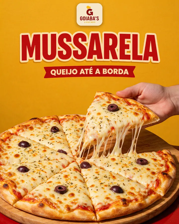 Card "Mussarela, queijo até a borda" do Goiaba's Lanches