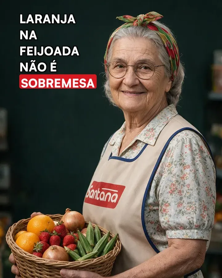 Capa do vídeo educativo "Laranja na feijoada não é sobremesa", com a Dona Santinha