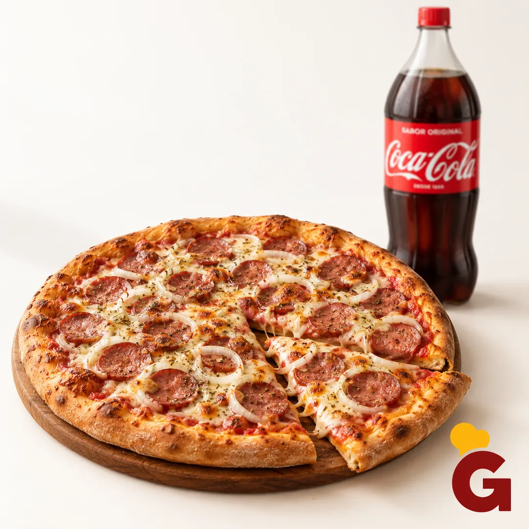 Pizza grande + refrigerante 2 L